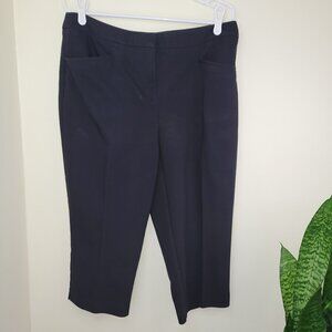 Chico's Fabulously Slimming Cropped Pants Black Cotton Blend Woman's Size L